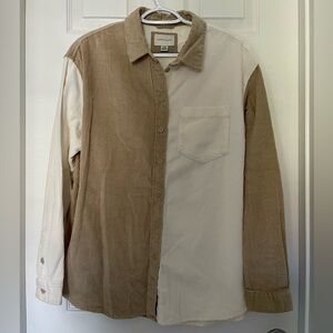 American Eagle Women’s Two-Tone Corduroy Button Up